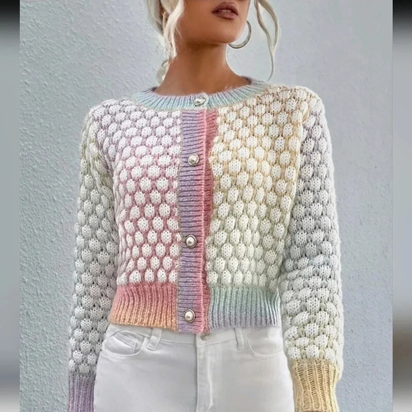 Privé Ombre Marled Knit Button Front Cardigan - Picture 3 of 5